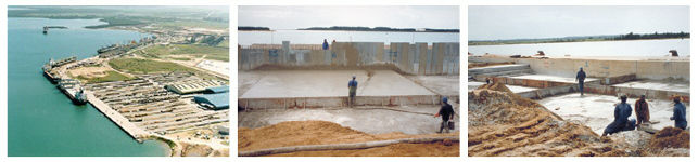 cellular concrete in ports